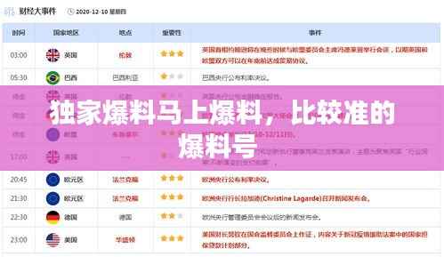 独家爆料马上爆料,比较准的爆料号