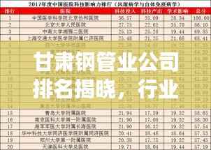 甘肃钢管业公司排名揭晓,行业影响力榜单重磅出炉!