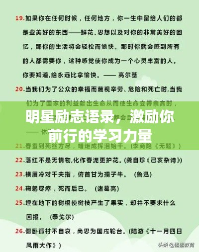明星励志语录，激励你前行的学习力量